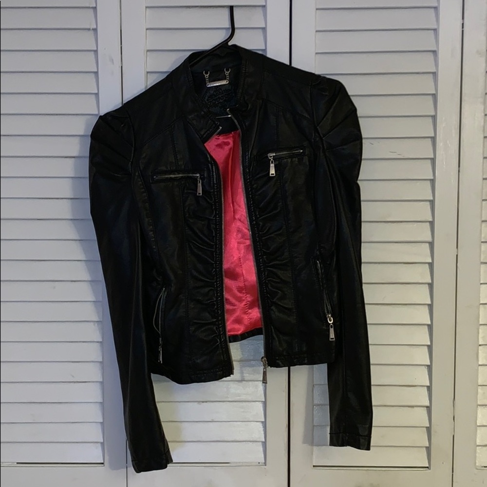 Black leather jacket